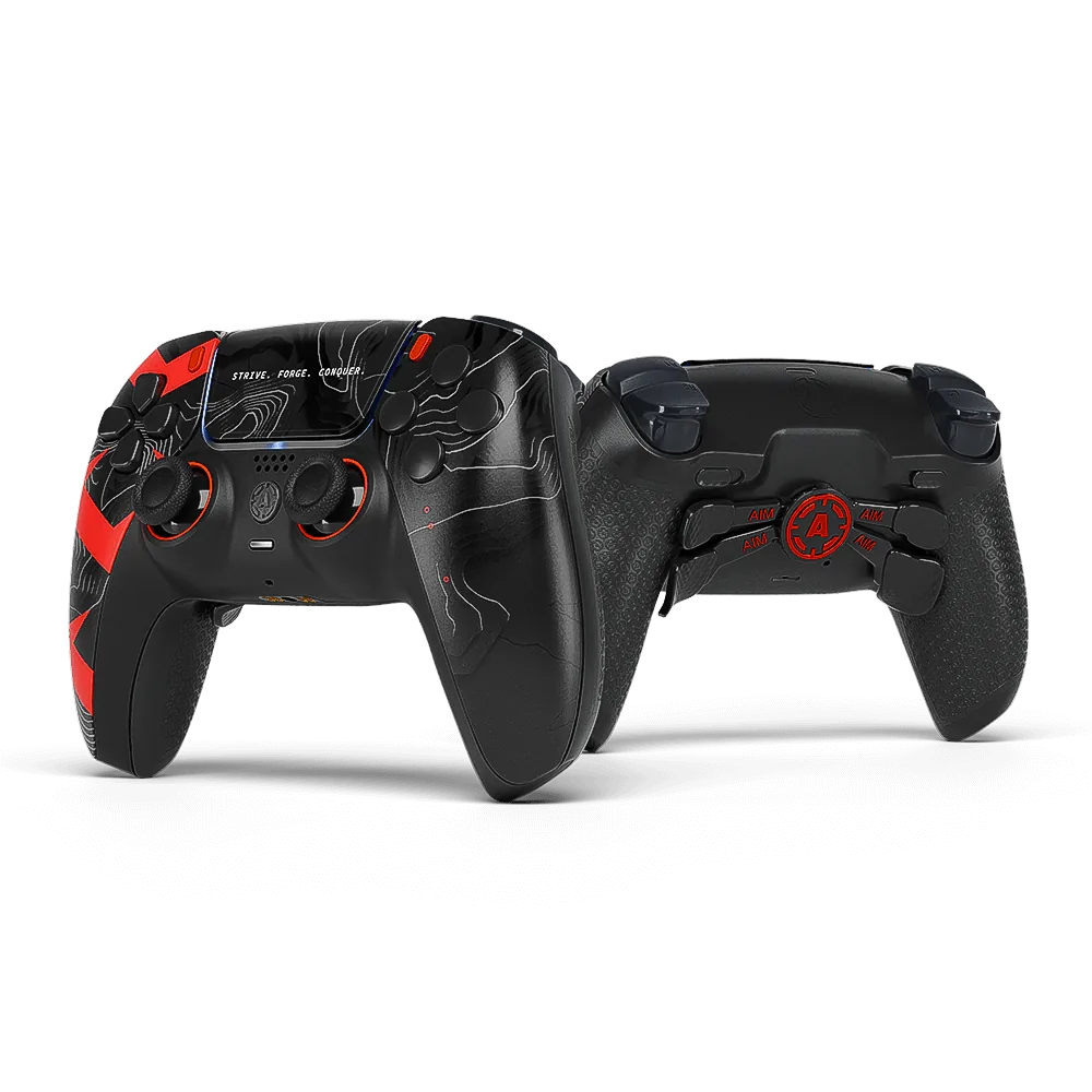 Expel PS5 Aim Controller, front and back view with Remapping Back Paddles